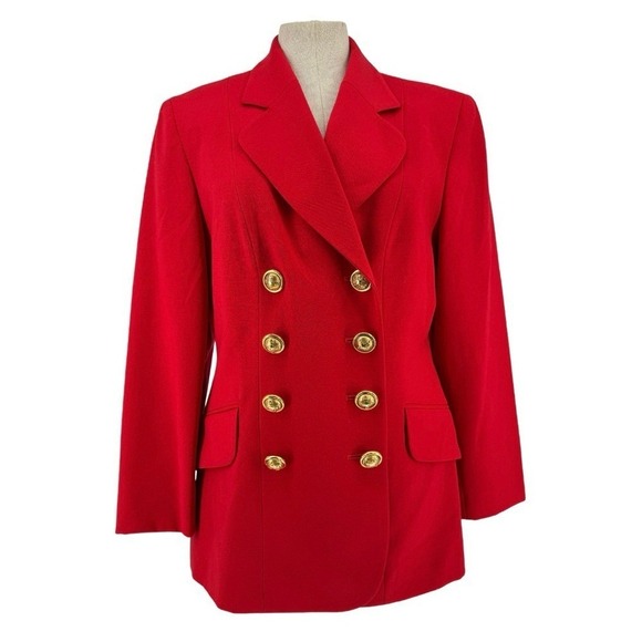 Moschino Jackets & Blazers - Moschino Cheap and Chic Vintage Double Breasted Wool Blazer Bright Red 10 Italy